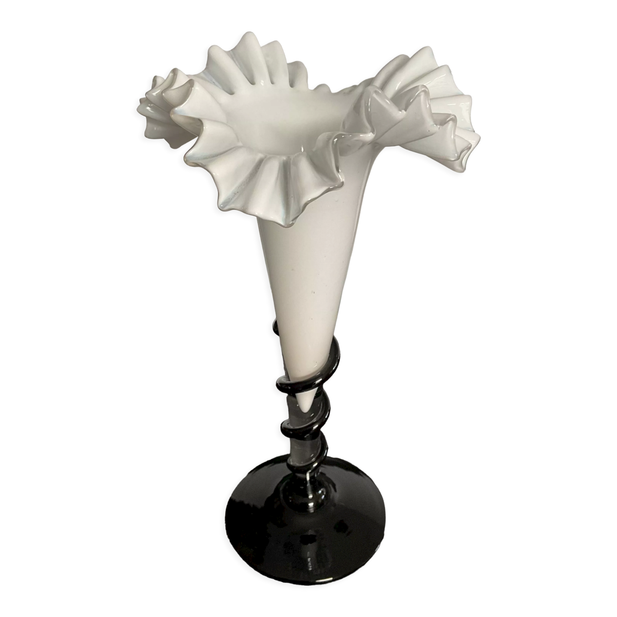 Vintage soliflore vase in glass paste 50s