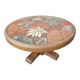 Vintage coffee table - Signed Barrois in glazed ceramic and wood - Déc