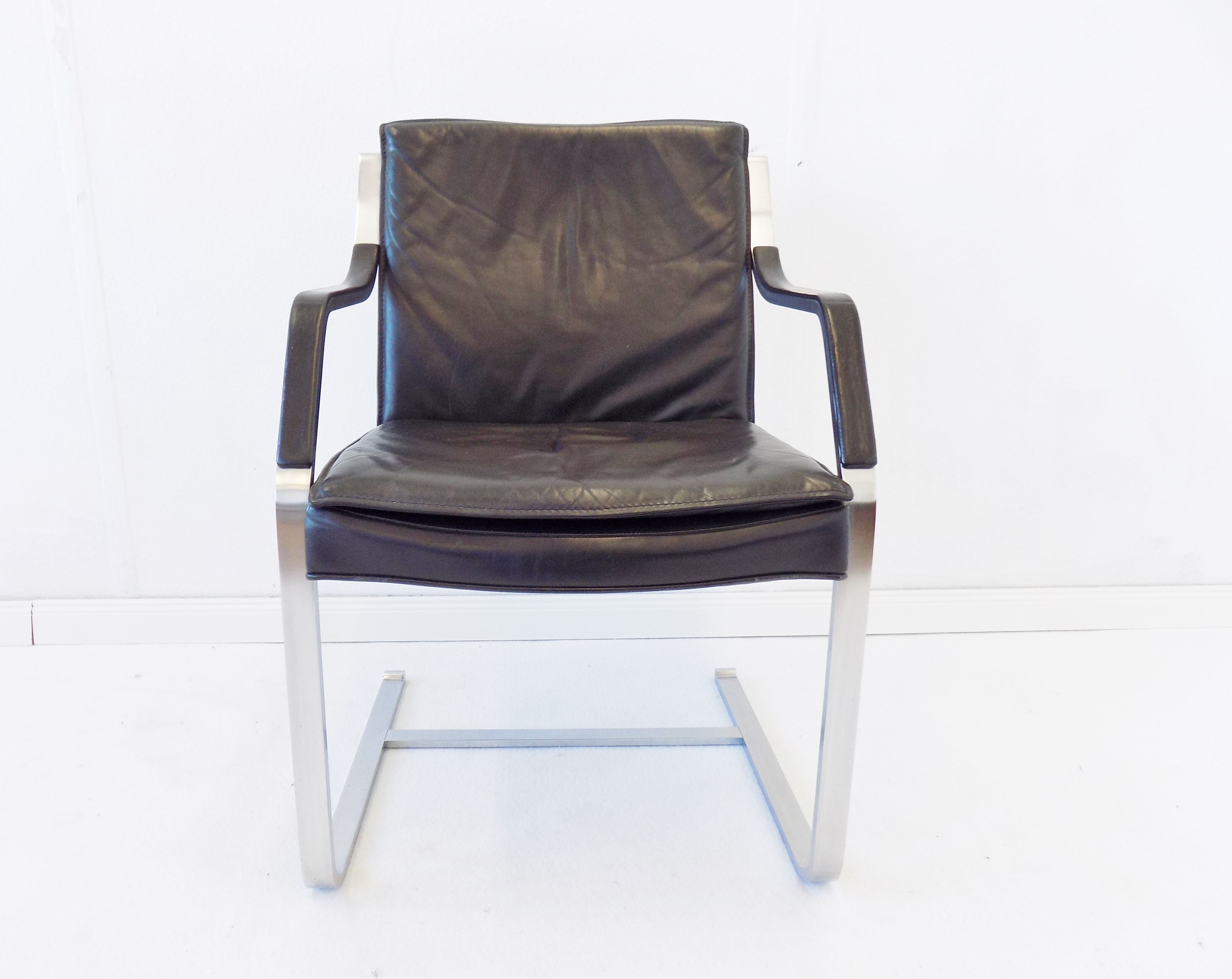 Fauteuil en cuir noir Knoll Art Collection par Rudolf B. Glatzel