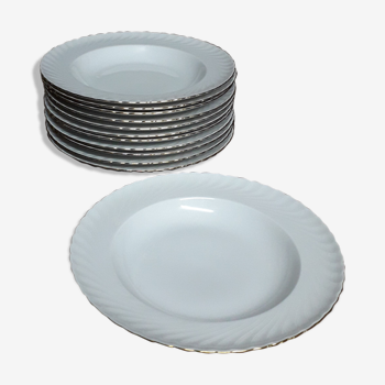 Porcelain dessert plates with cake dish