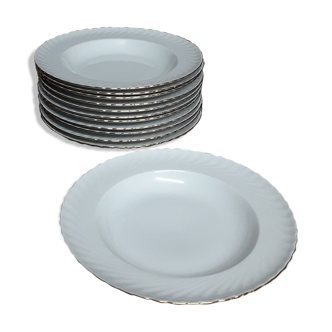 Porcelain dessert plates with cake dish