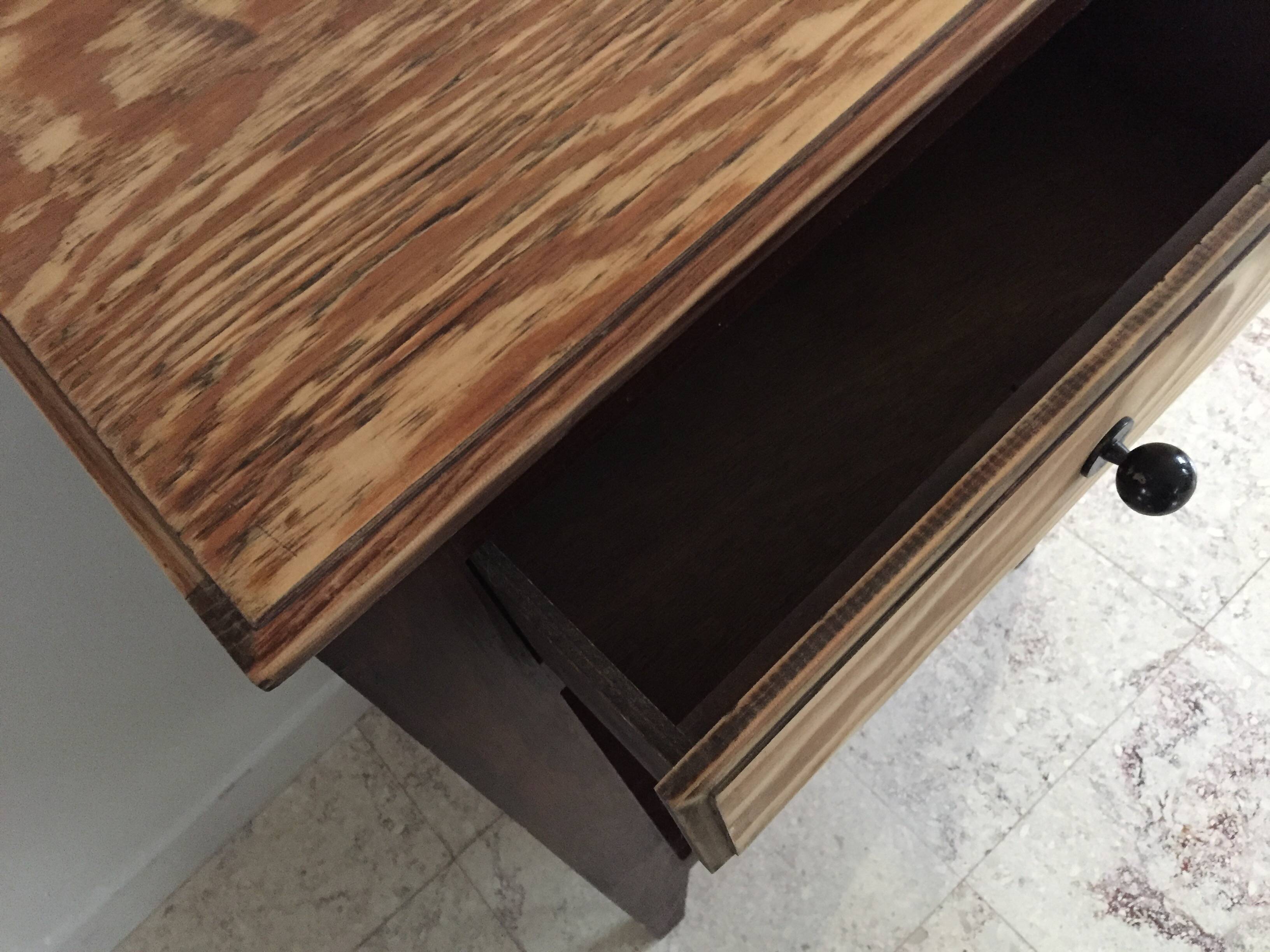 Vintage compas legs bedside table