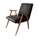 Fauteuil scandinave 1950s skaï noir