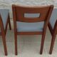 Set of 6 cherry wood style chairs with gray imitation leather seat