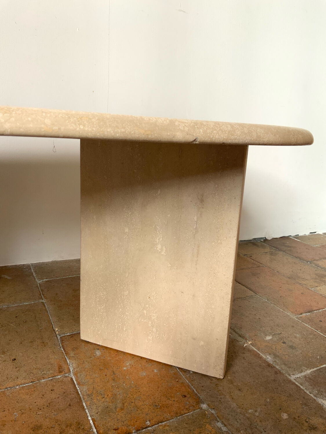 Travertine coffee table