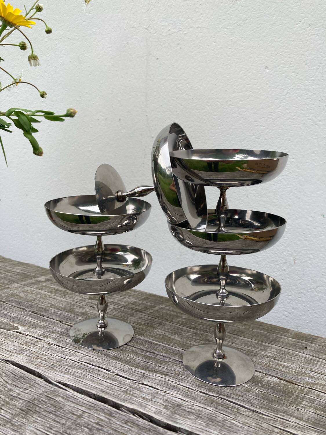 6 coupes en inox 1970