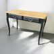 Black oak desk with honey top