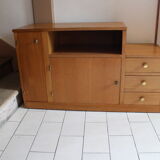 Asymmetrical chest of drawers light oak 1950