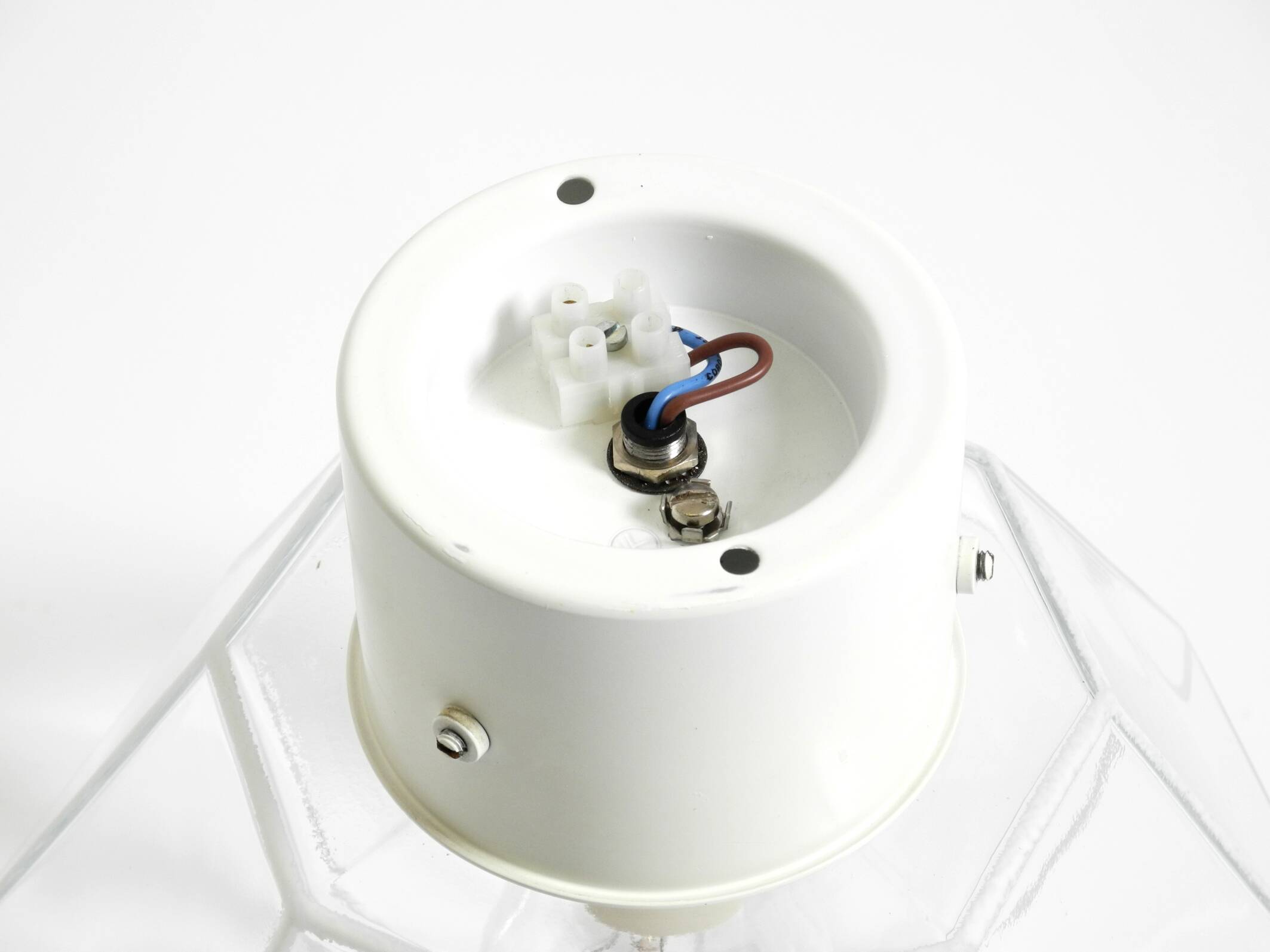 Beautiful 1970s Limburg glass ceiling lamp in octagon shape