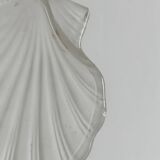 shell box in silver metal and worked glass