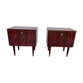 Paire de tables de nuit chevet palissandre