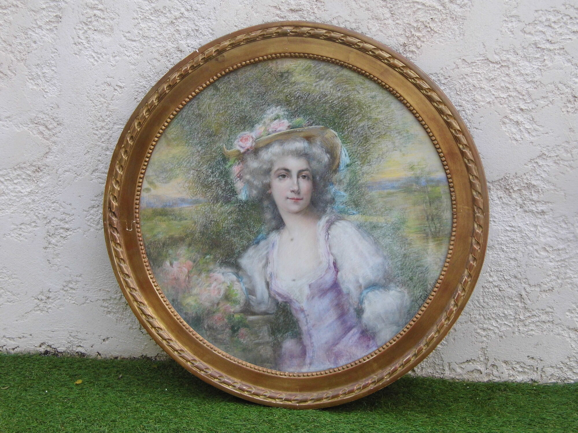 Marie-Louise medallion painting 19th century pastel signed L.Tailleferie tbe