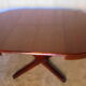 Round table central feet with 2 extensions of the 70s / 80s