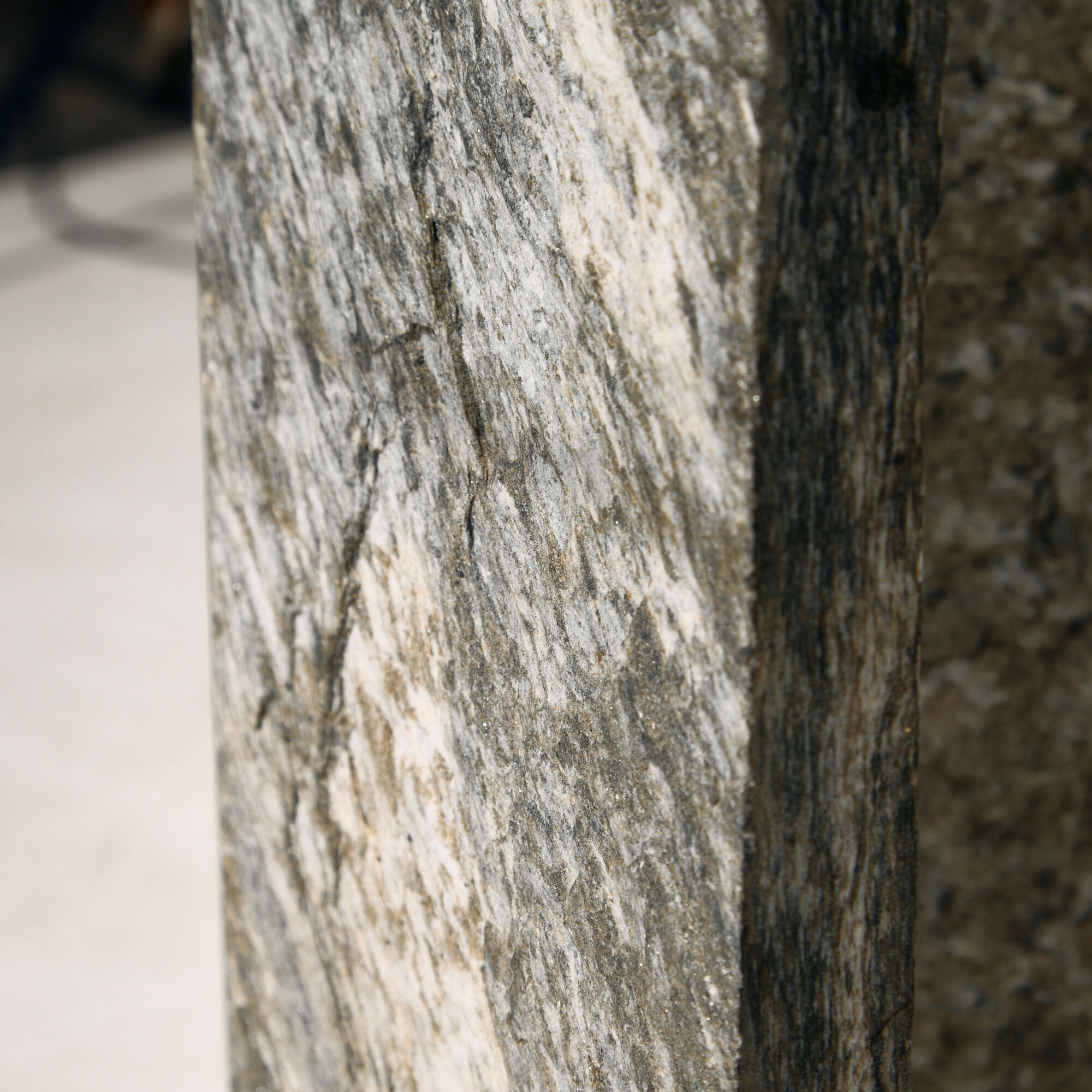 Glass and slate stone console