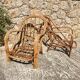 Paire de chauffeuses en rotin Audoux Minnet 1960
