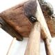 Old milking stool, old farm stool, primitive art.