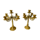 Pair of golden brass candlesticks