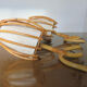 Pair of sconces Louis Sognot in rattan, bamboo 60s