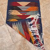 Petit tapis marocain, kilim picaso, tapis tissé plat, décoration