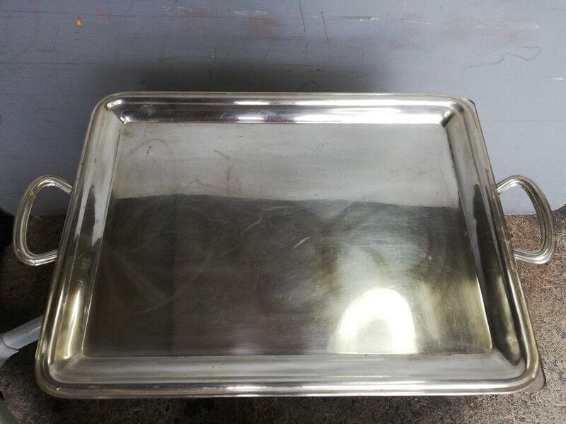 Silver metal plate / tray ep 1940 Stork punch