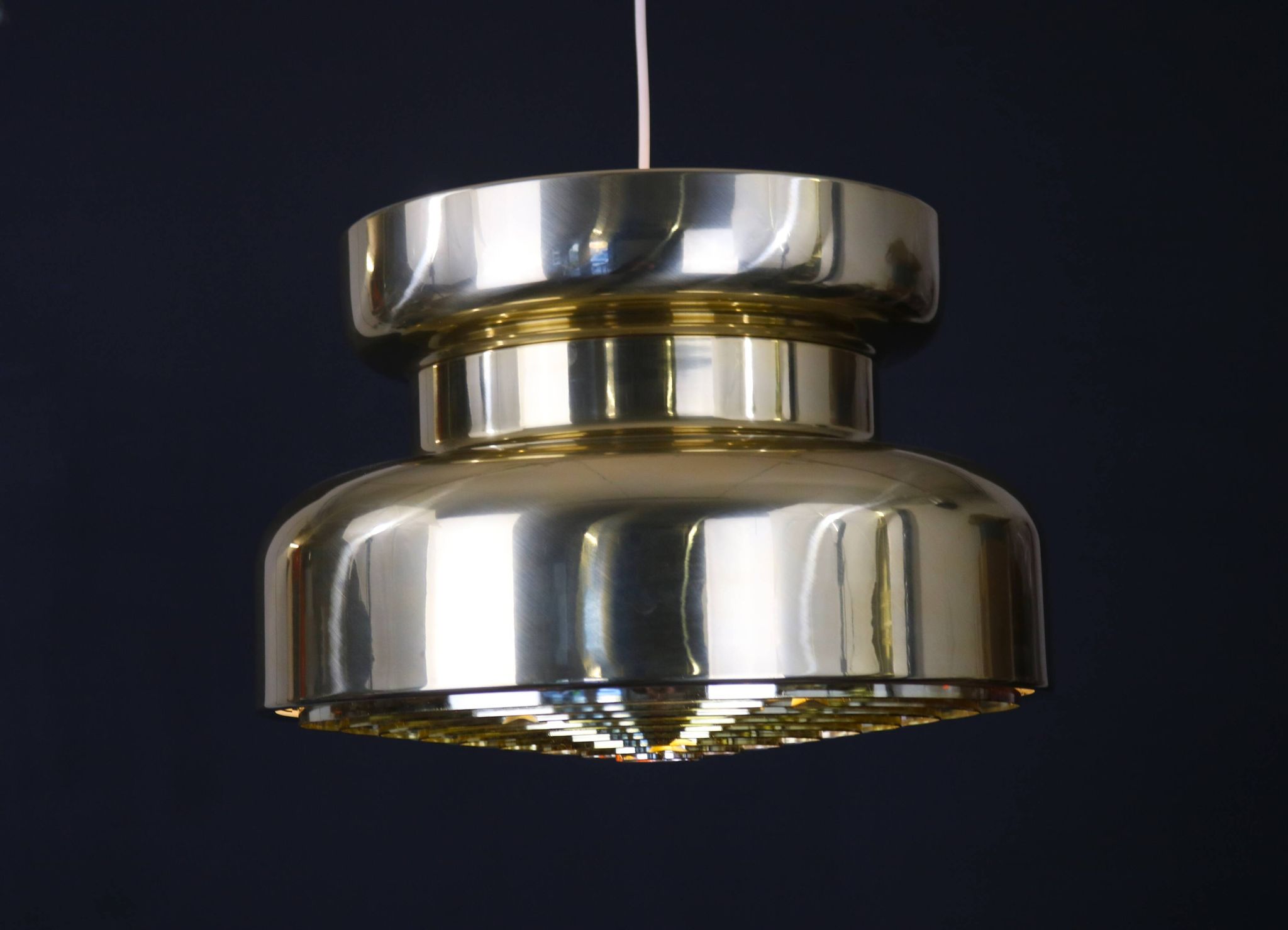 Golden Swedish design hanging lamp - XL - Carl Thore  ***  Sweden 1970 - Stylish lighting