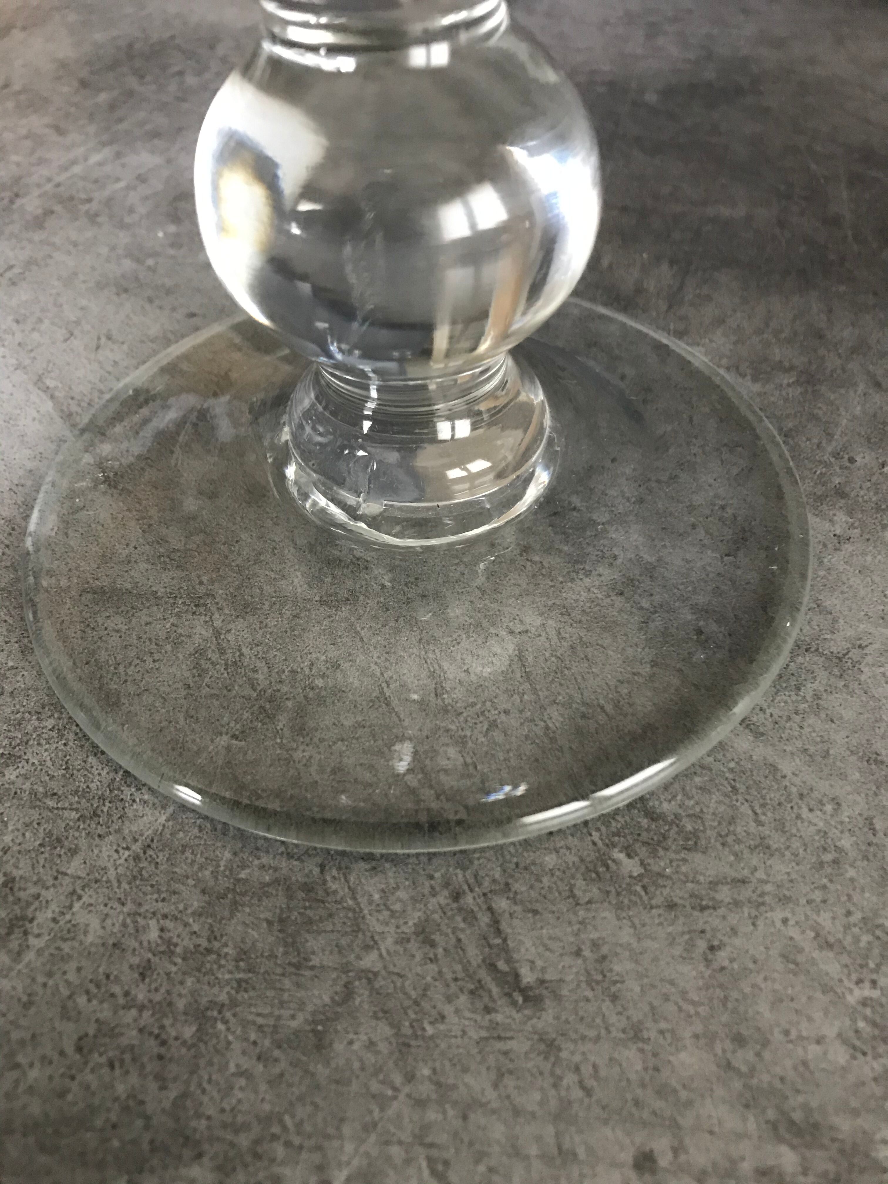 Vintage elongated glass vase 36 cm