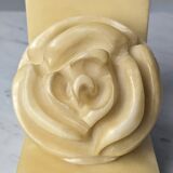 Pair of Neo-Classical Camellia Alabaster Bookends - 1940s