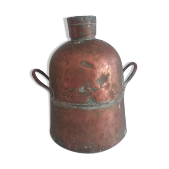 Jar jar vase in copper patinated green of gray