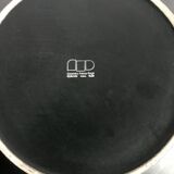 Franco Pozzi Italian black ceramic centerpiece vase 1960s