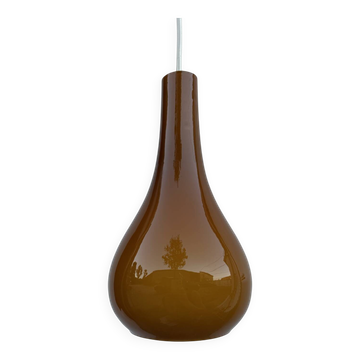 Amber opaline drop pendant from the 1970s