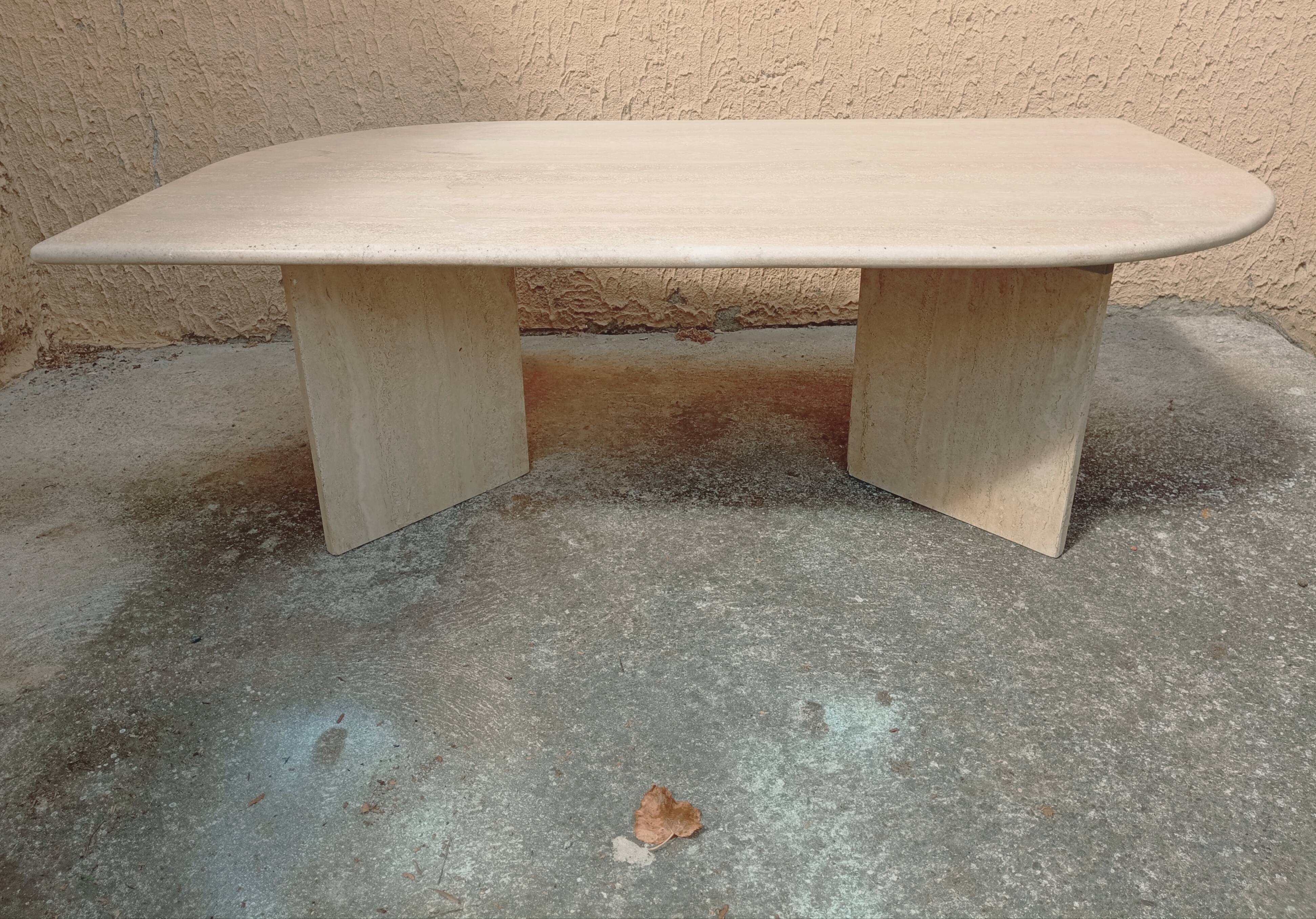 Travertine coffee table