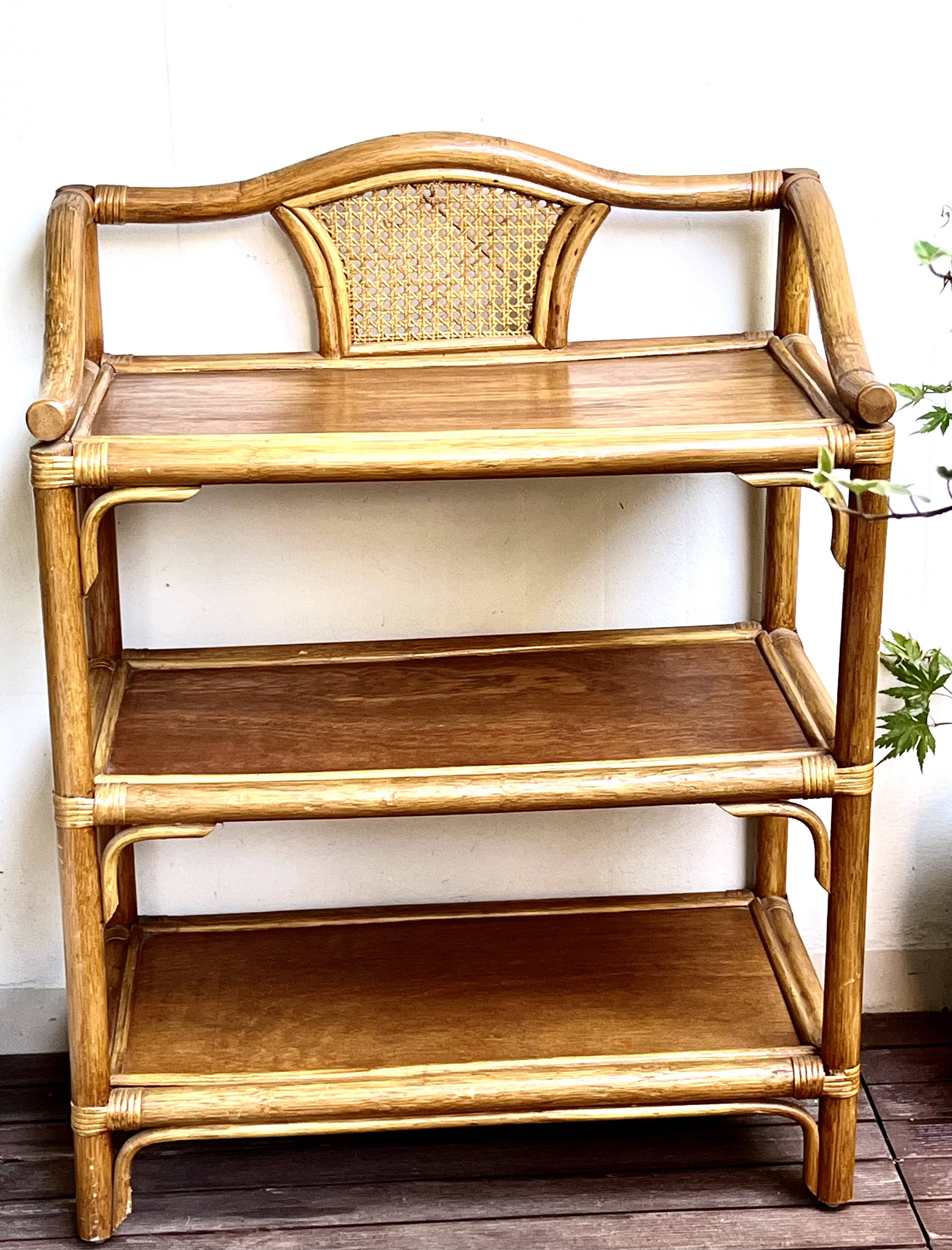 Rattan & cane side table - Very good condition