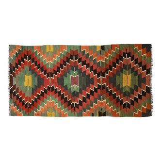 Anatolian handmade kilim rug 290 cm x 157 cm