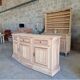 Buffet in solid cherry wood, fully sandblasted.