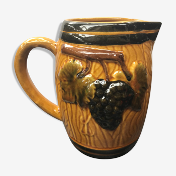 Former ceramic pitcher form tonneau decor vintage grape