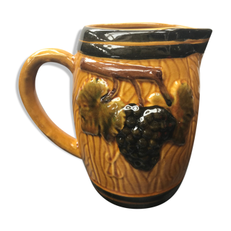 Former ceramic pitcher form tonneau decor vintage grape
