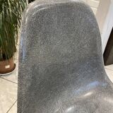 DSW chair elephant grey fibre, walnut dowel, Eames, Herman Miller, vintage.