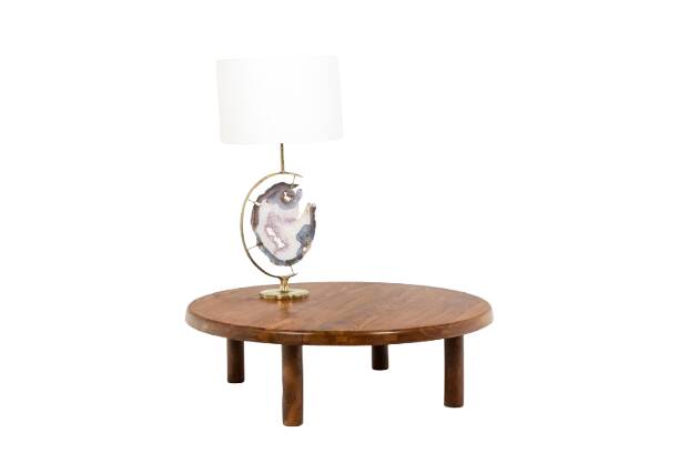 Pierre Chapo. Table basse en orme massif blond. Années 1970.