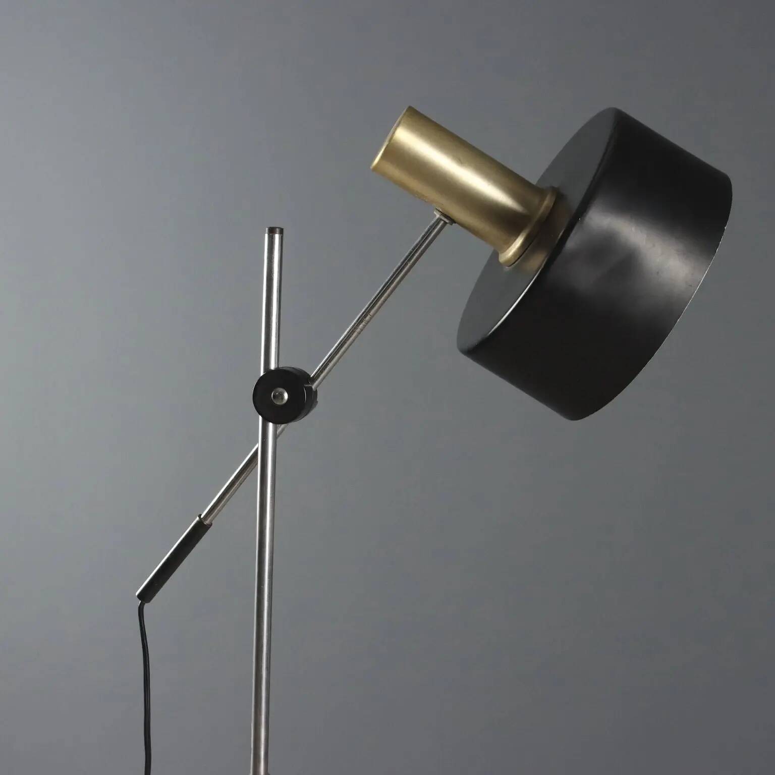 Lampadaire vintage en aluminium et métal, design, Italie, années 1960