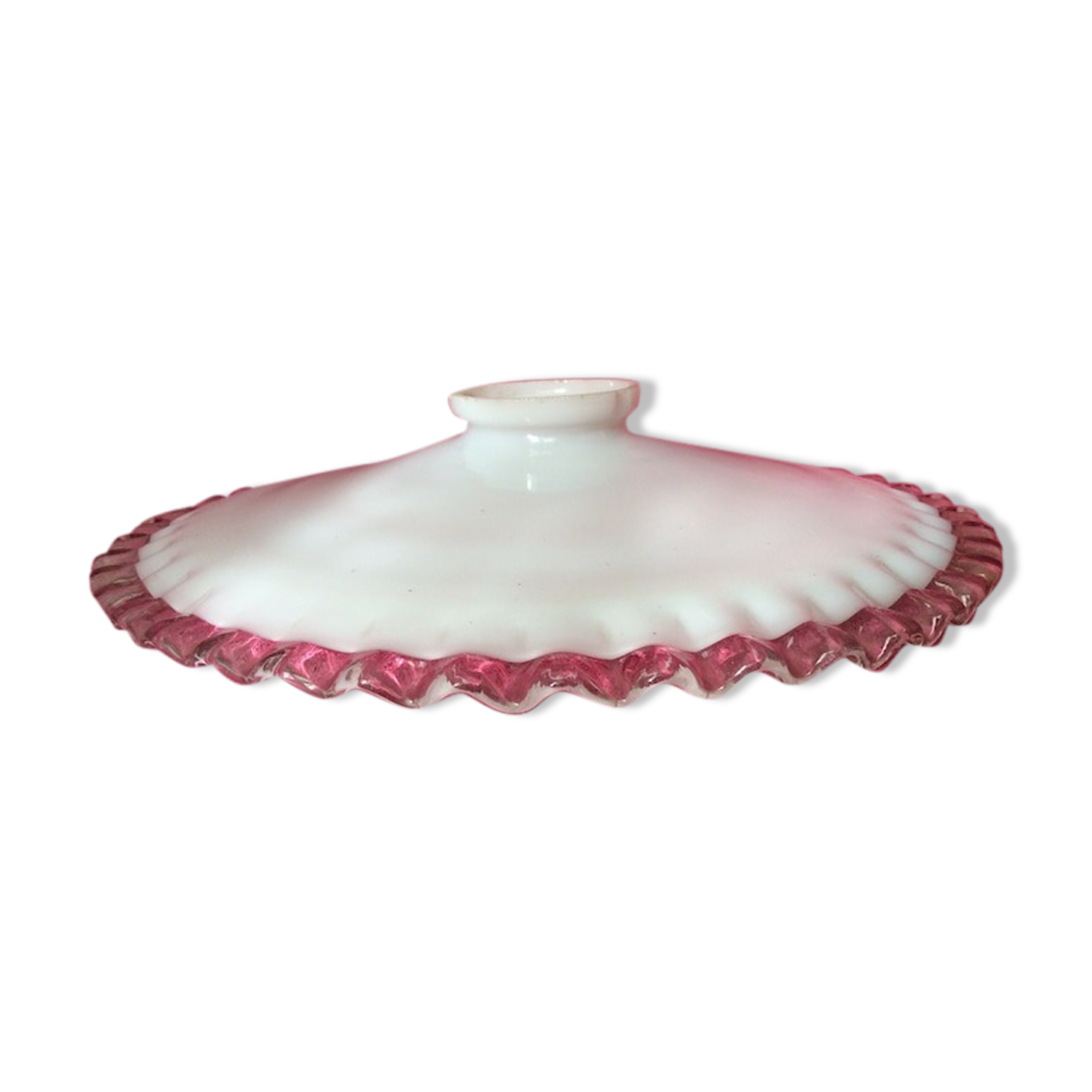 Pendant lamp in white opaline luminaire year 1960