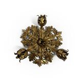 1960s gilt toleware ceiling light by Banci