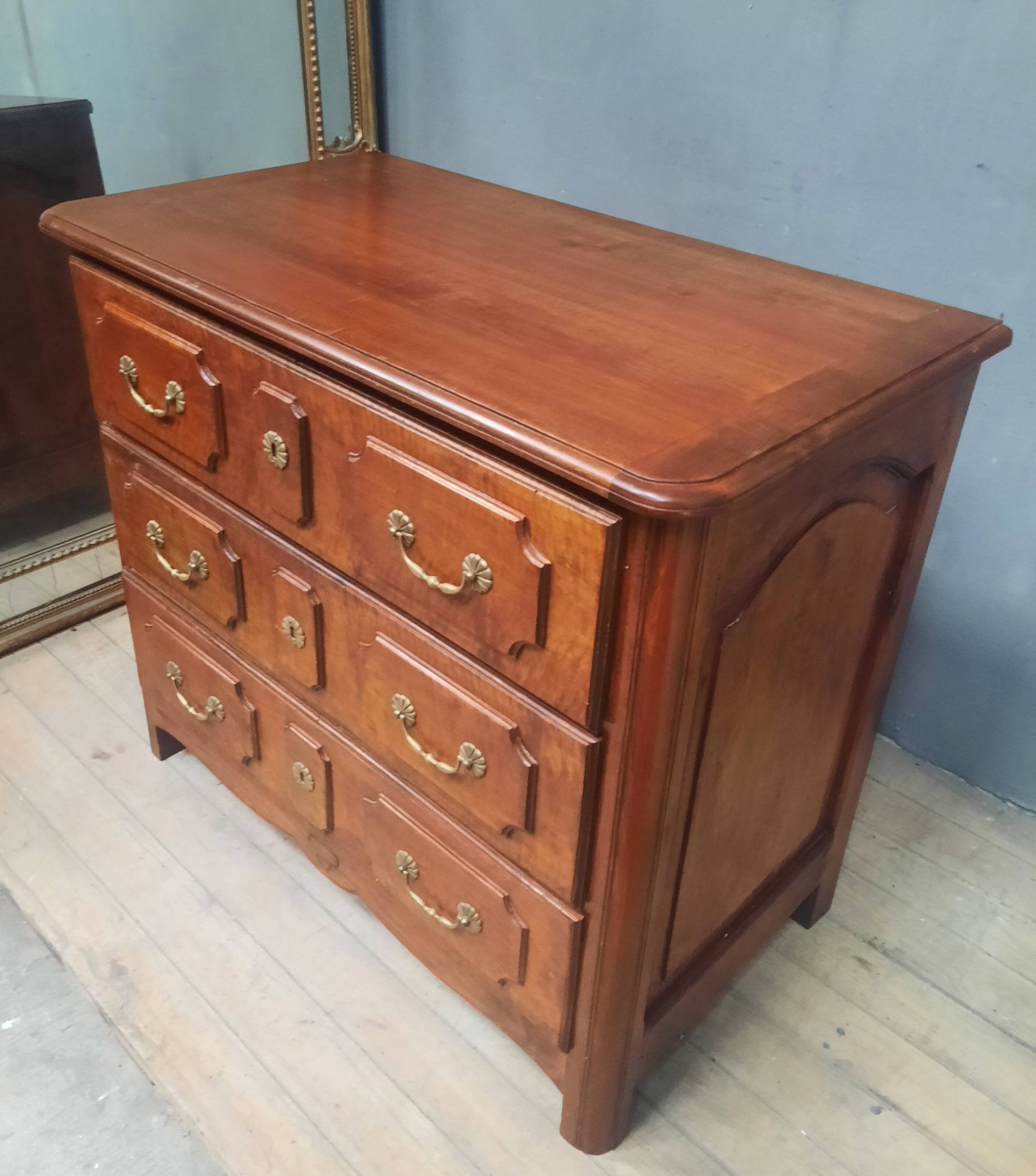 Louis XIV style commode in natural wood