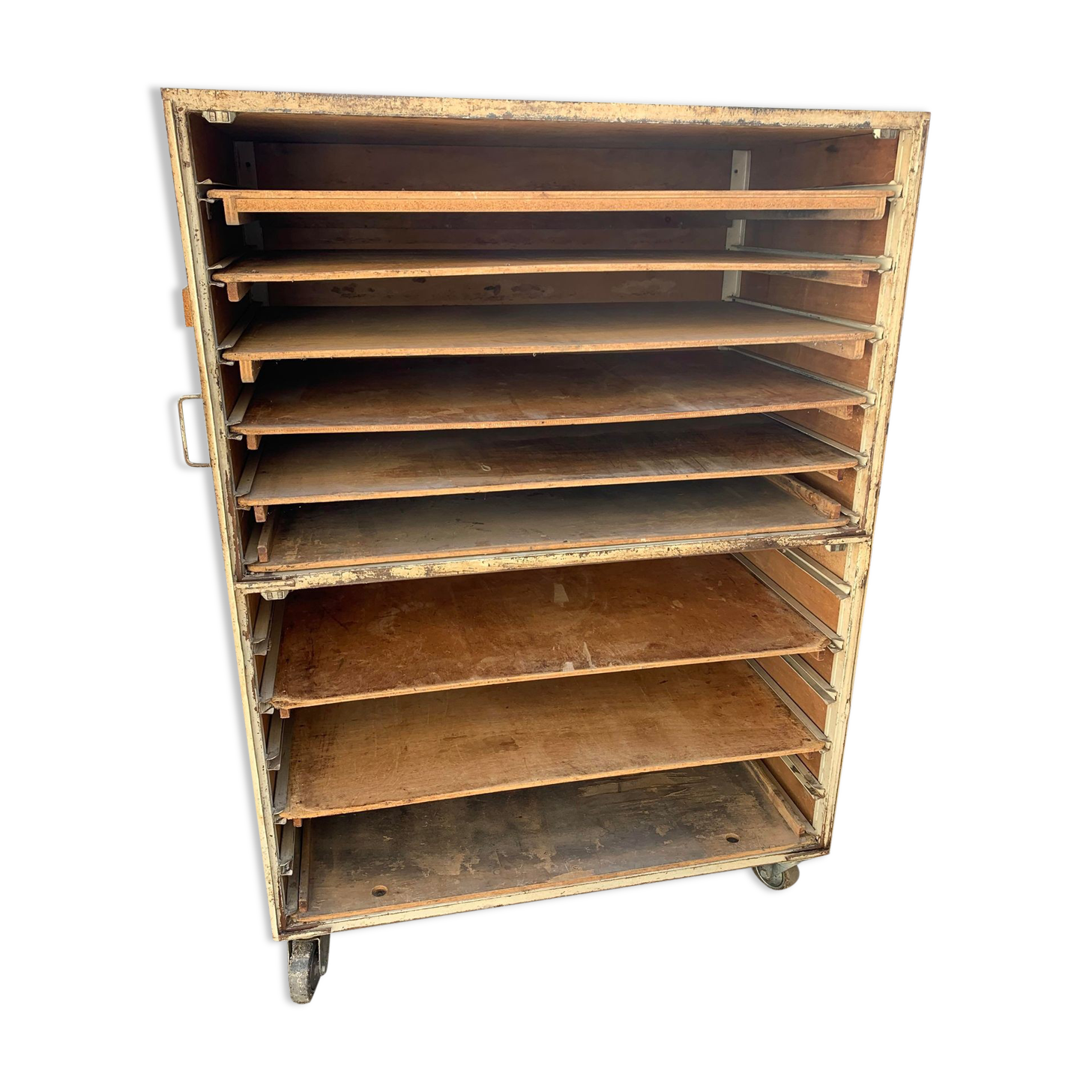 Old furniture by trade bakery bread trolley cabinet iron and wood
