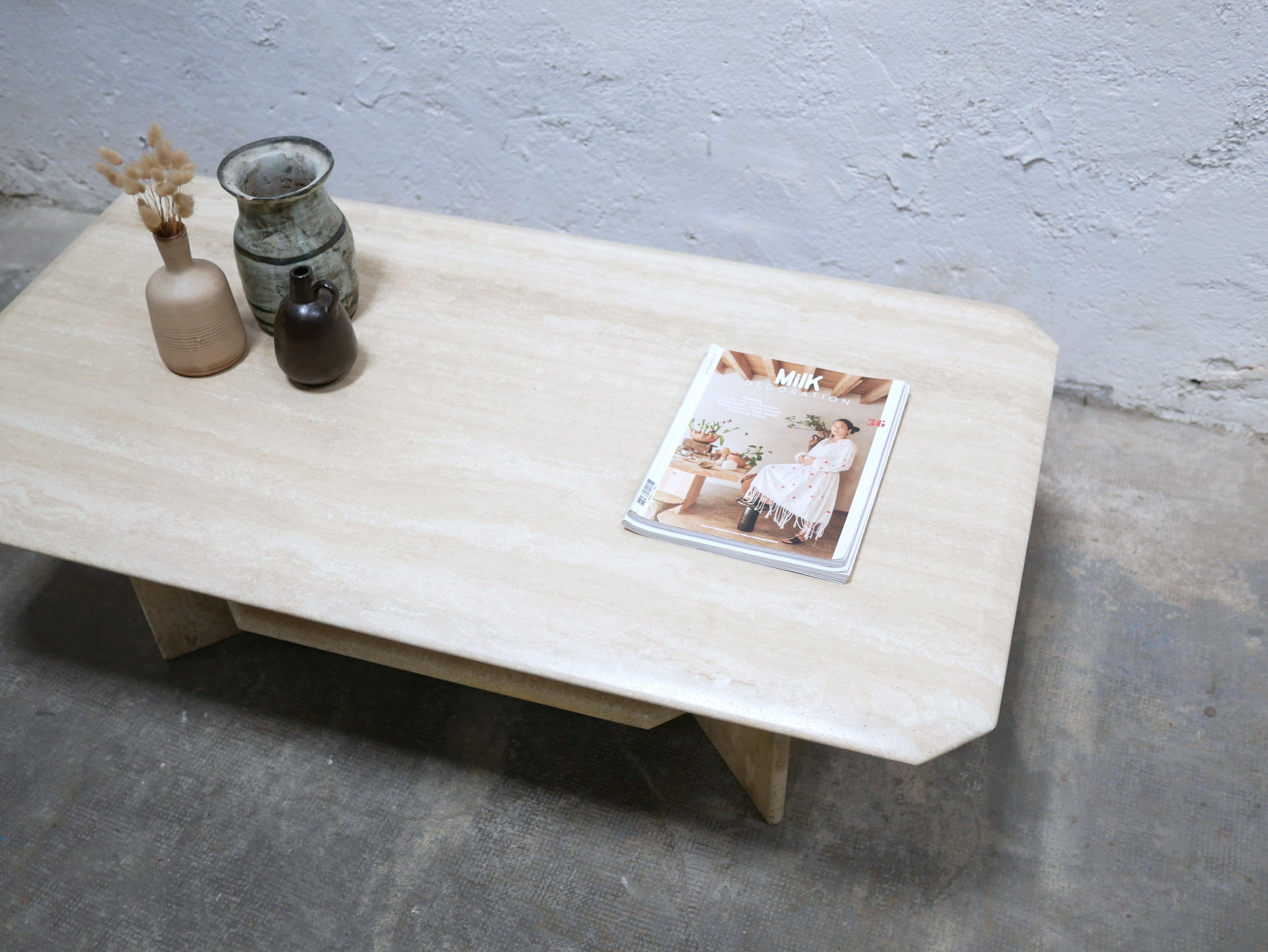 Vintage travertine coffee table