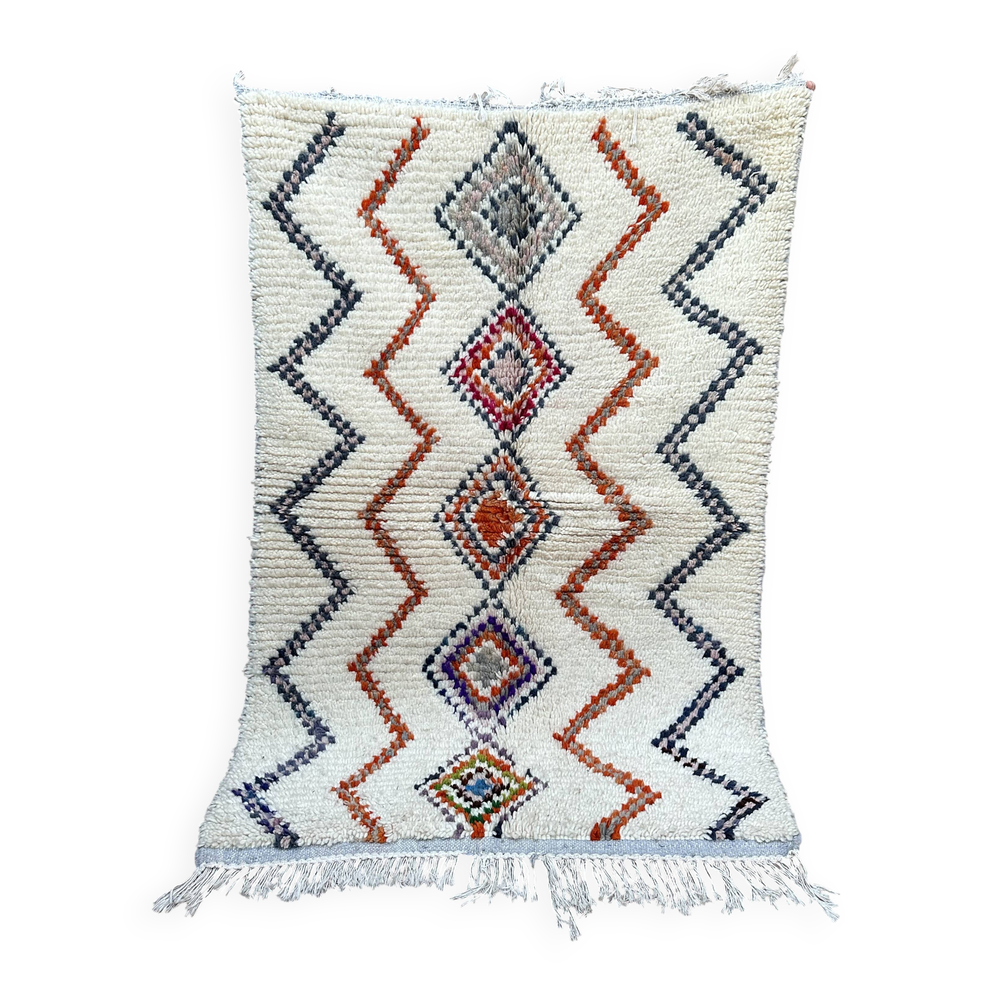 Azilal Moroccan wool rug, handmade: Berber pattern (150 x 96 cm)