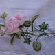 Duo of Haute Couture table Valombreuse Paris Old green rose pattern