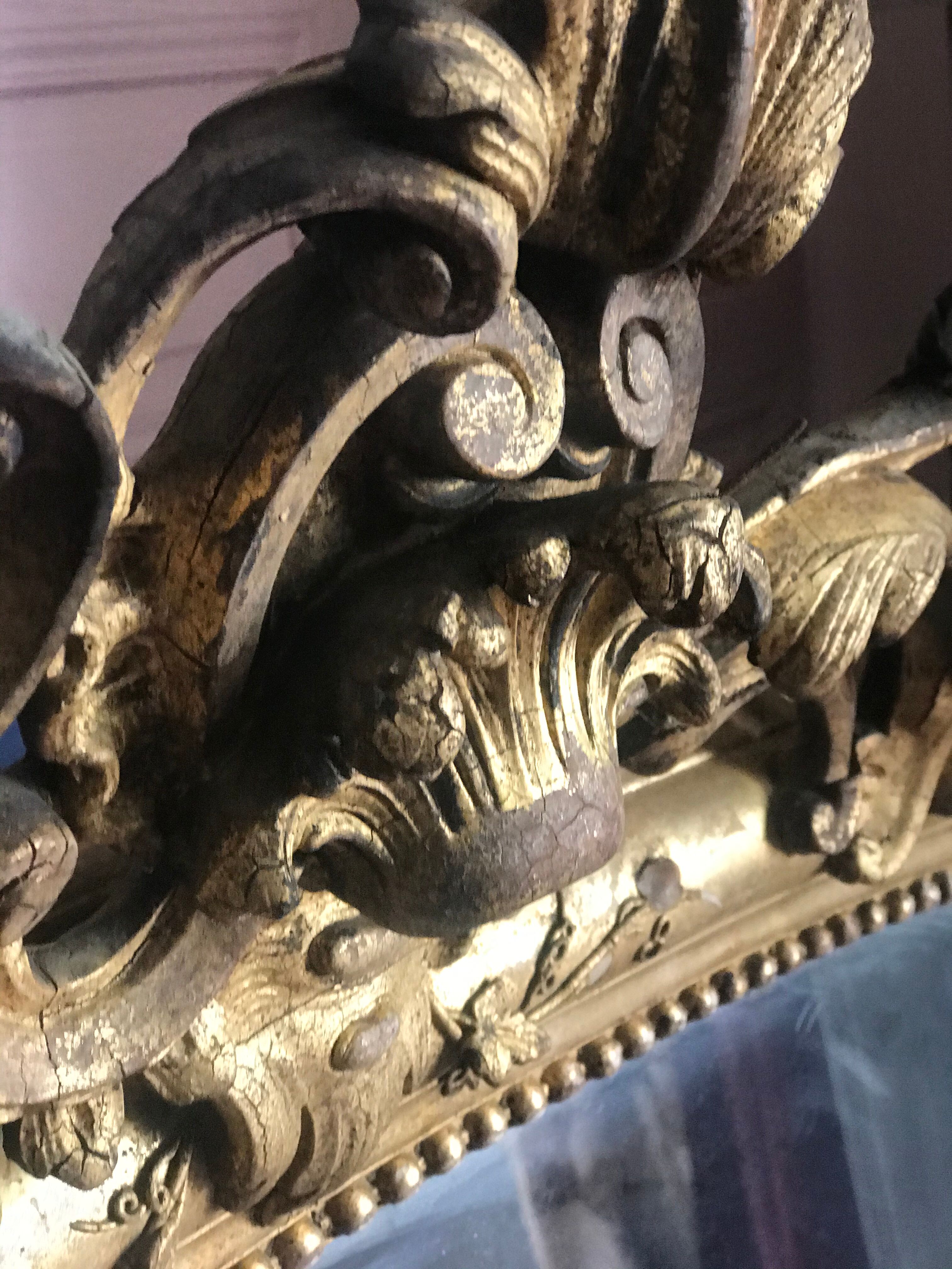 Large golden antique mirror  77x108cm