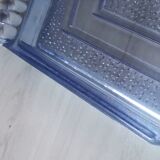 Art deco blue pressed glass tray