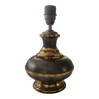 Vintage gold and grey metal lamp base