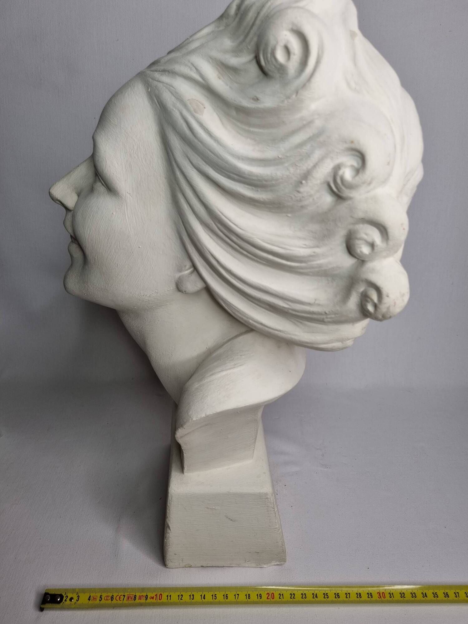 Bust of a young woman by Salvatore Melani, Art Deco style, 48 cm